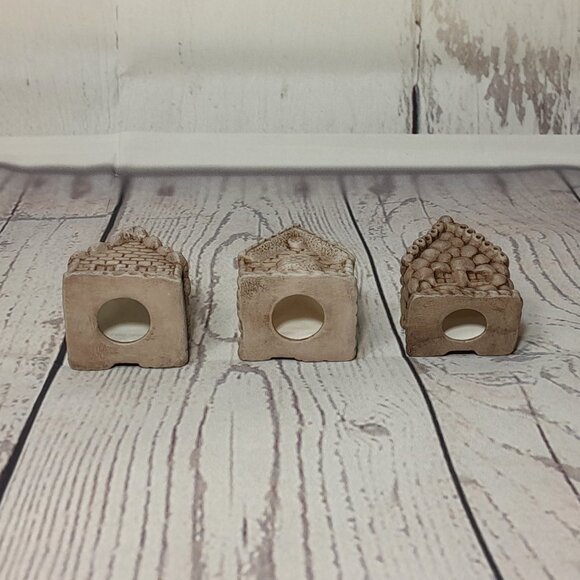 Miniature Village Figurine 16pc Set Ceramic Building Tree People Train Cat Dog - Picture 10 of 16